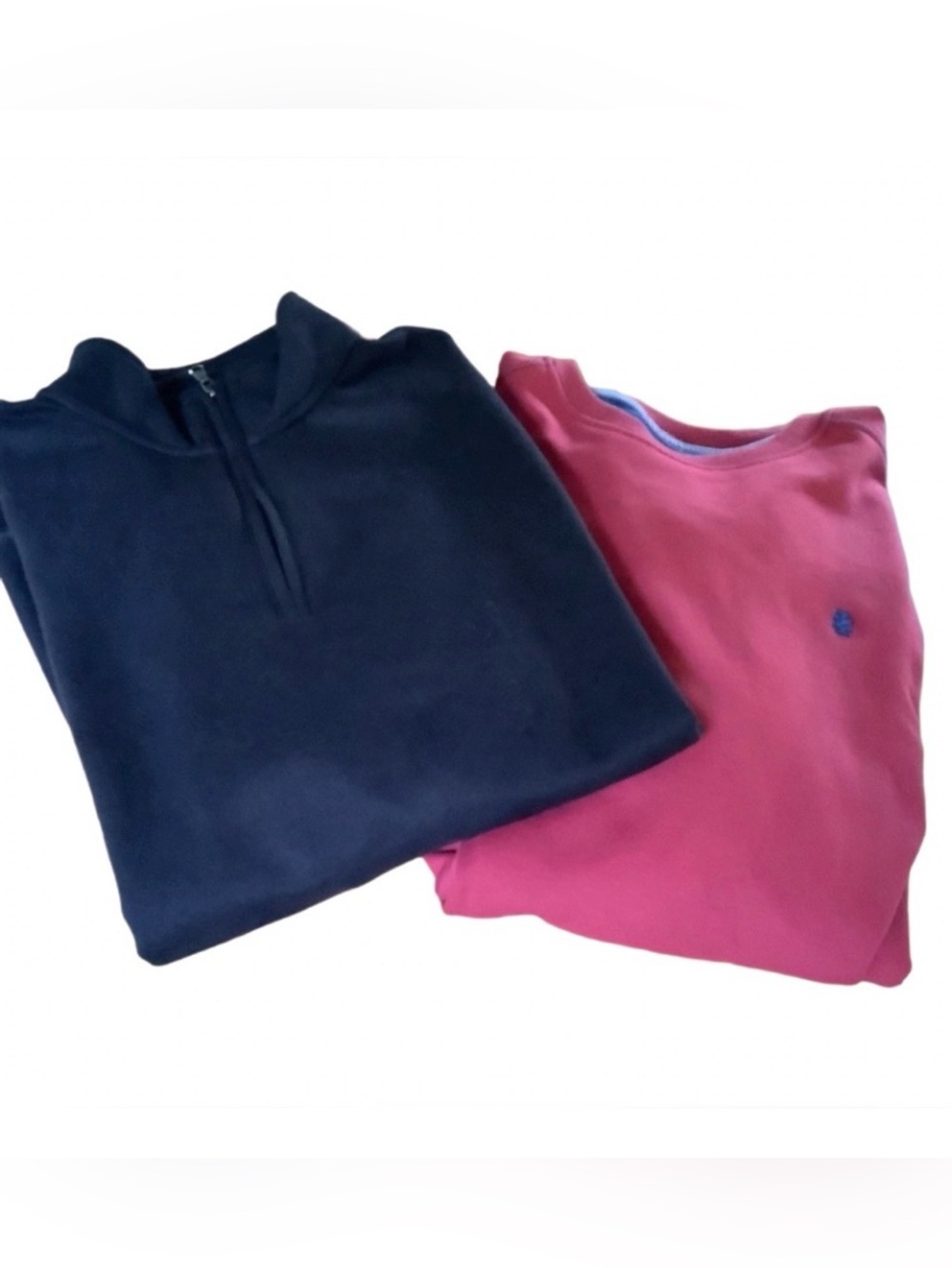 2 Men’s Sweatshirts Size XXL Red Izod and Black Croft & Barrow Quarter Zip